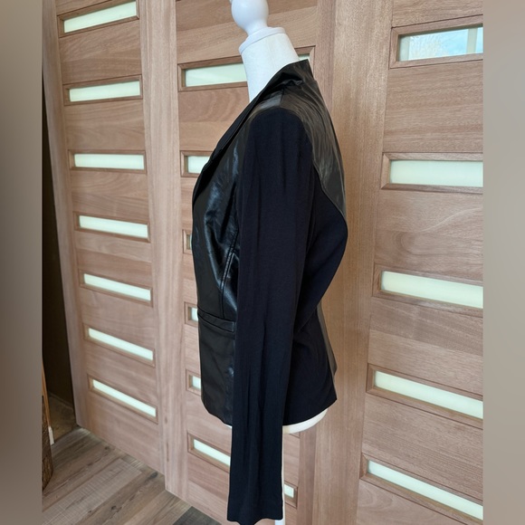 Lola & Sophie Leather Sweater Sleeve Jacket in Black - Size L - Picture 5 of 9